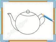 Bé vẽ ấm trà